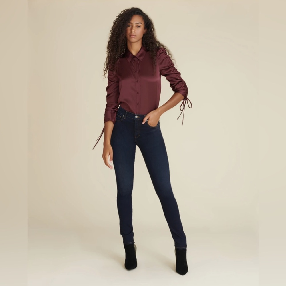 Veronica Beard | Lillian Silk Blouse in Dark Fig